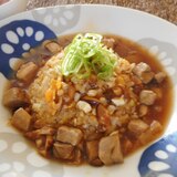 チャーシューのあんかけチャーハン